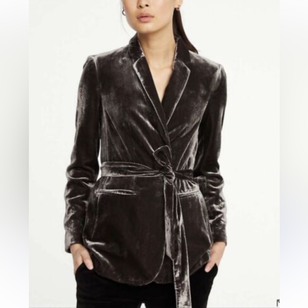 Ann Tylor Elegant Brown Velvet Women's Jacket size 8